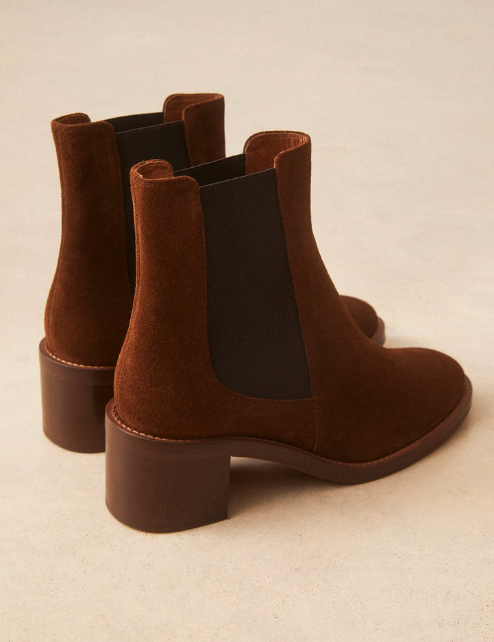 Bottines À Talons Suède Noisette - Numéro 289 - Rivecour