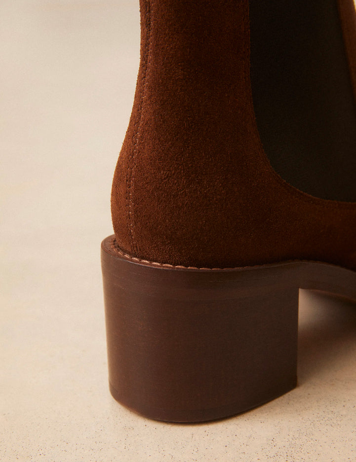 Bottines À Talons Suède Noisette - Numéro 289 - Rivecour