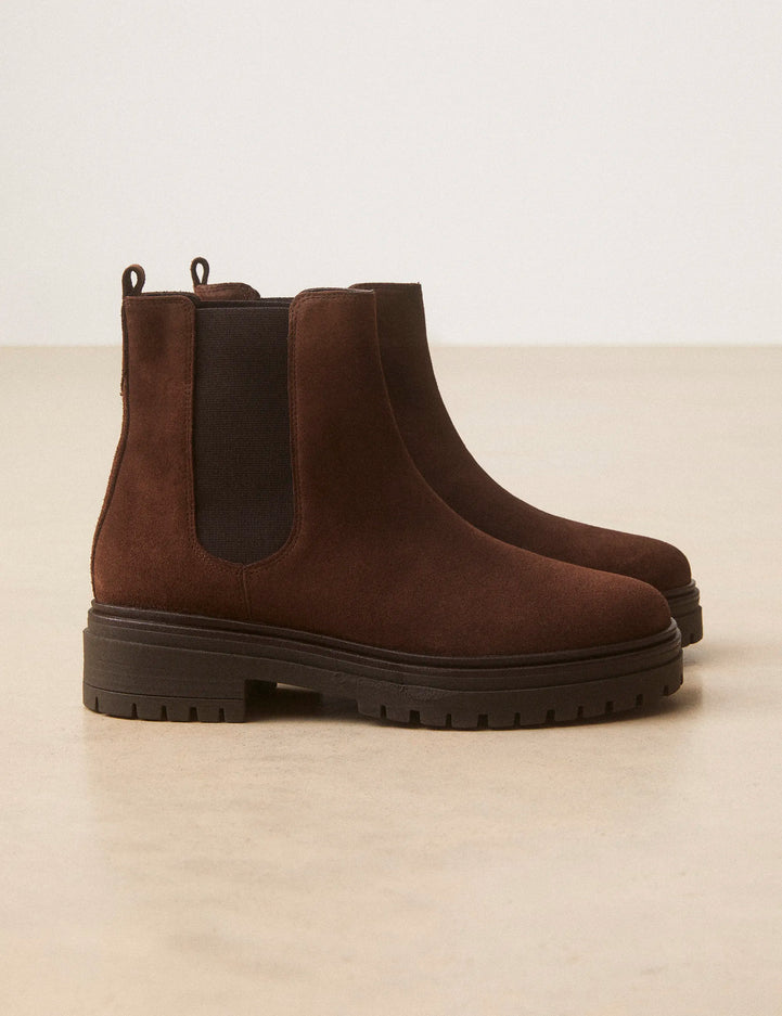 Bottines Plates Suède Marron Chocolat - Numéro 301 - Rivecour