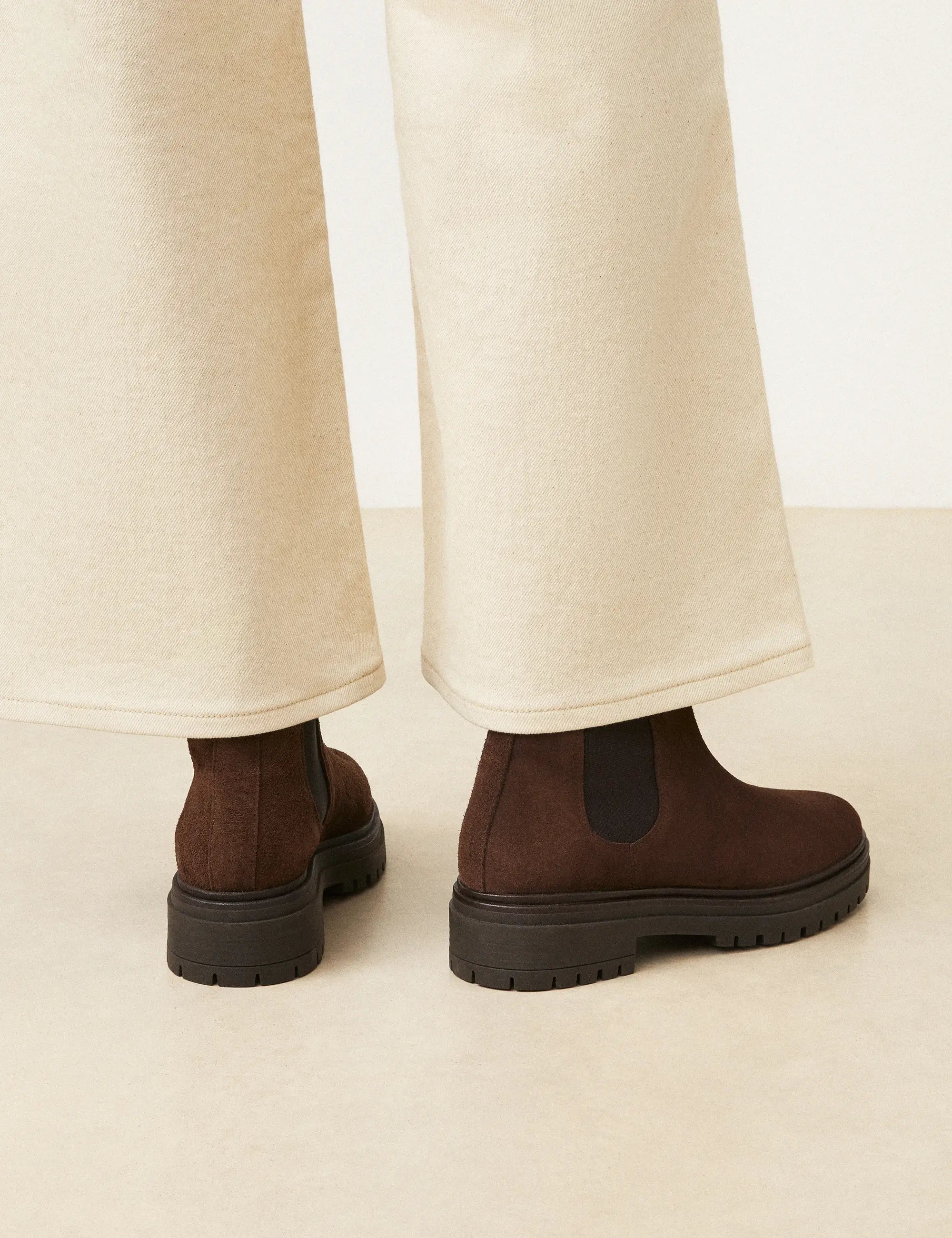 Bottines Plates Suède Marron Chocolat - Numéro 301 - Rivecour