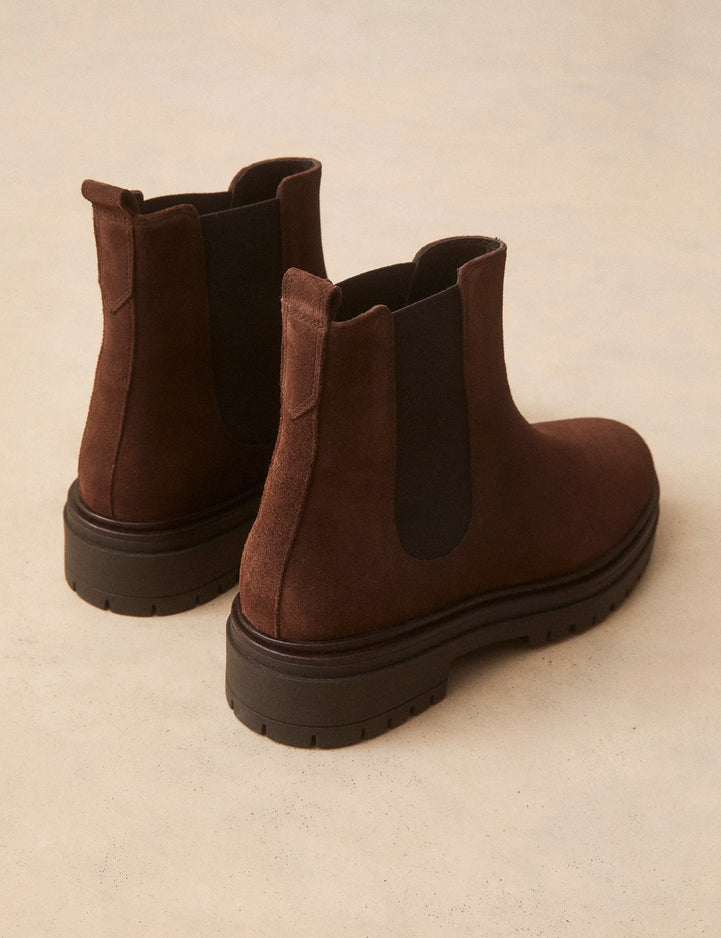 Bottines Plates Suède Marron Chocolat - Numéro 301 - Rivecour
