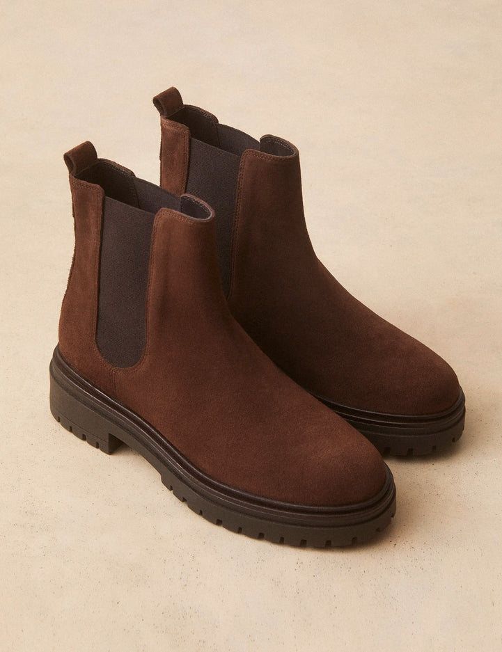 Bottines Plates Suède Marron Chocolat - Numéro 301 - Rivecour