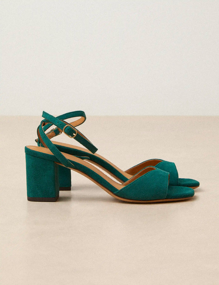 Sandales à talons Suède Émeraude - Numéro 333 - Rivecour