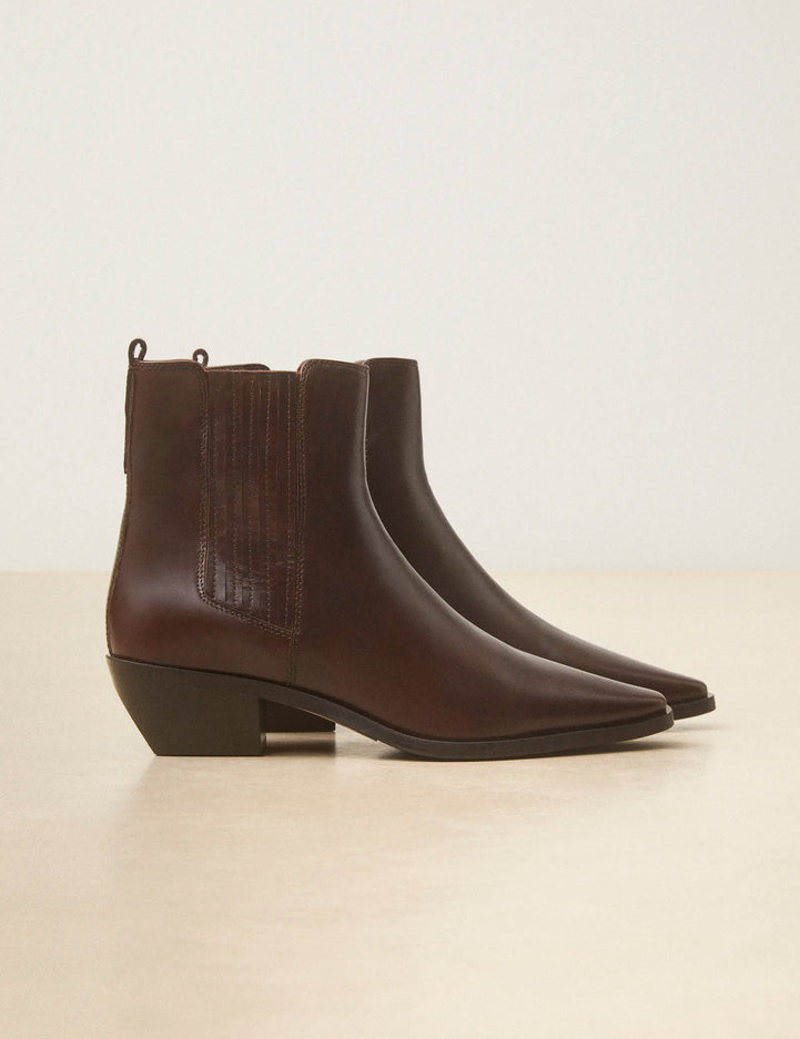Bottines À Talons Cuir Marron Chocolat - Numéro 405 - Rivecour