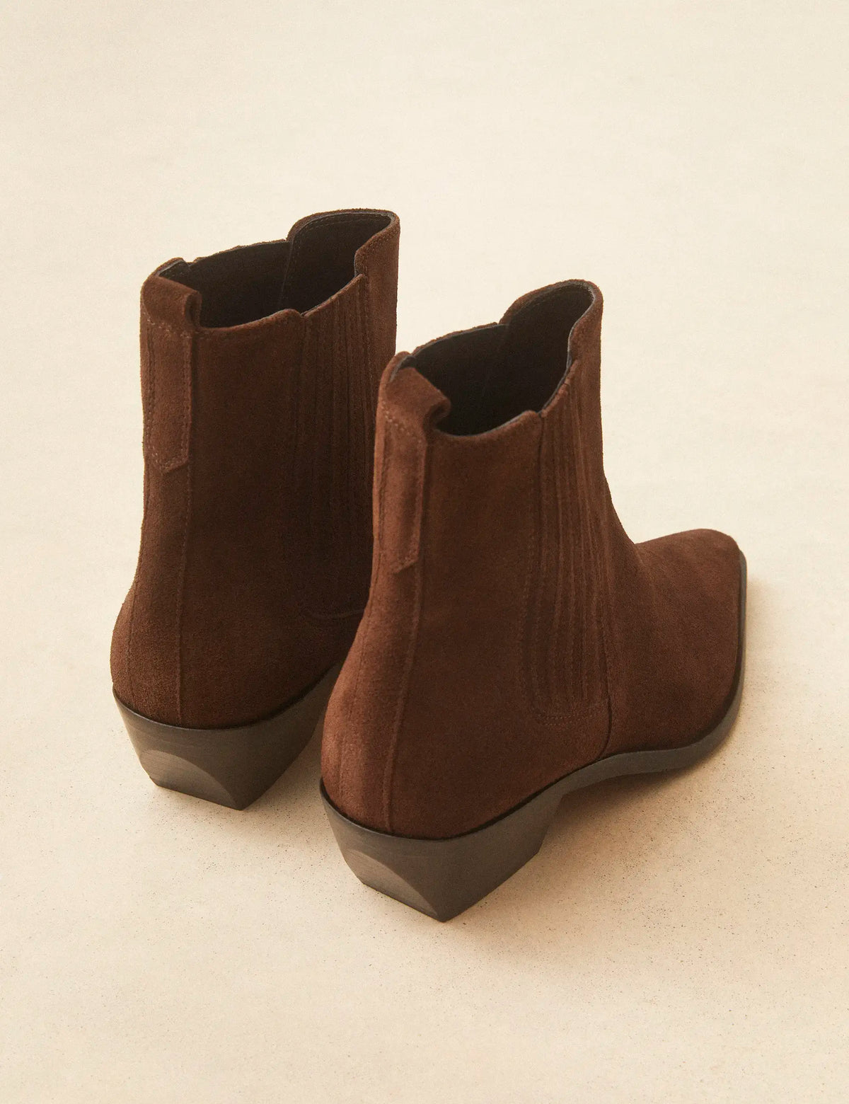Bottines À Talons Suède Noisette - Numéro 405 - Rivecour