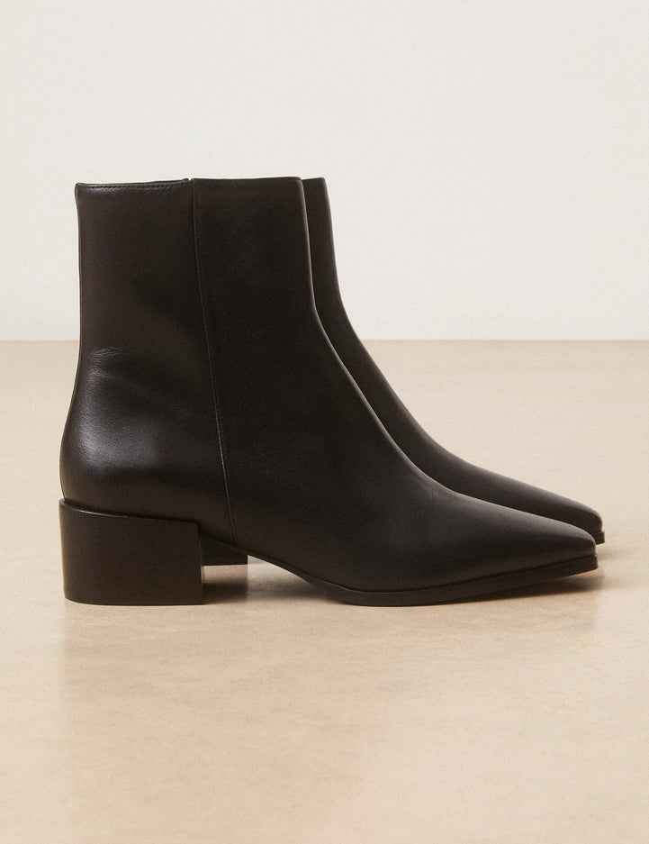 Bottines À Talons Cuir Noir - Numéro 406 - Rivecour