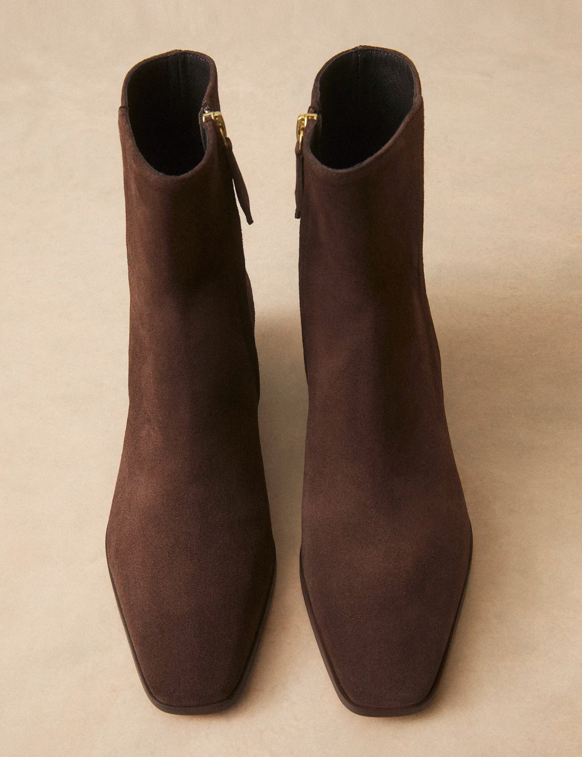 Bottines À Talons Suède Marron Chocolat - Numéro 406 - Rivecour