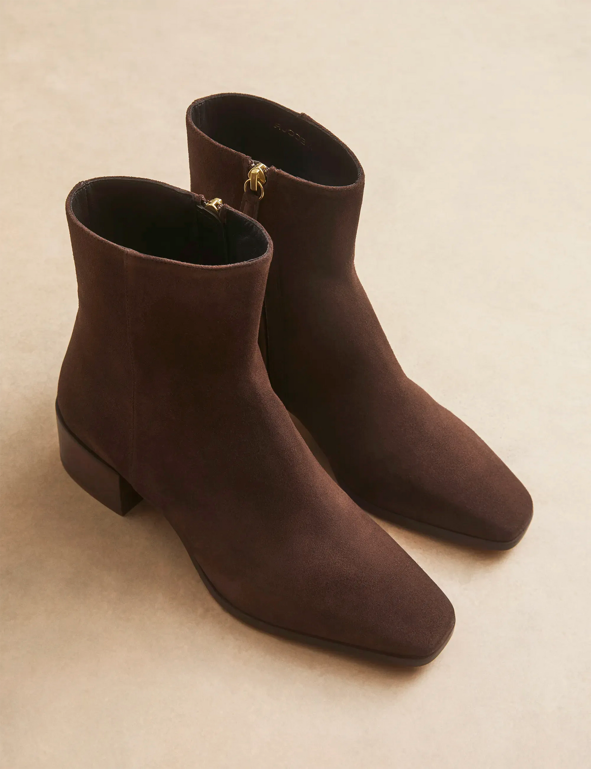 Bottines À Talons Suède Marron Chocolat - Numéro 406 - Rivecour
