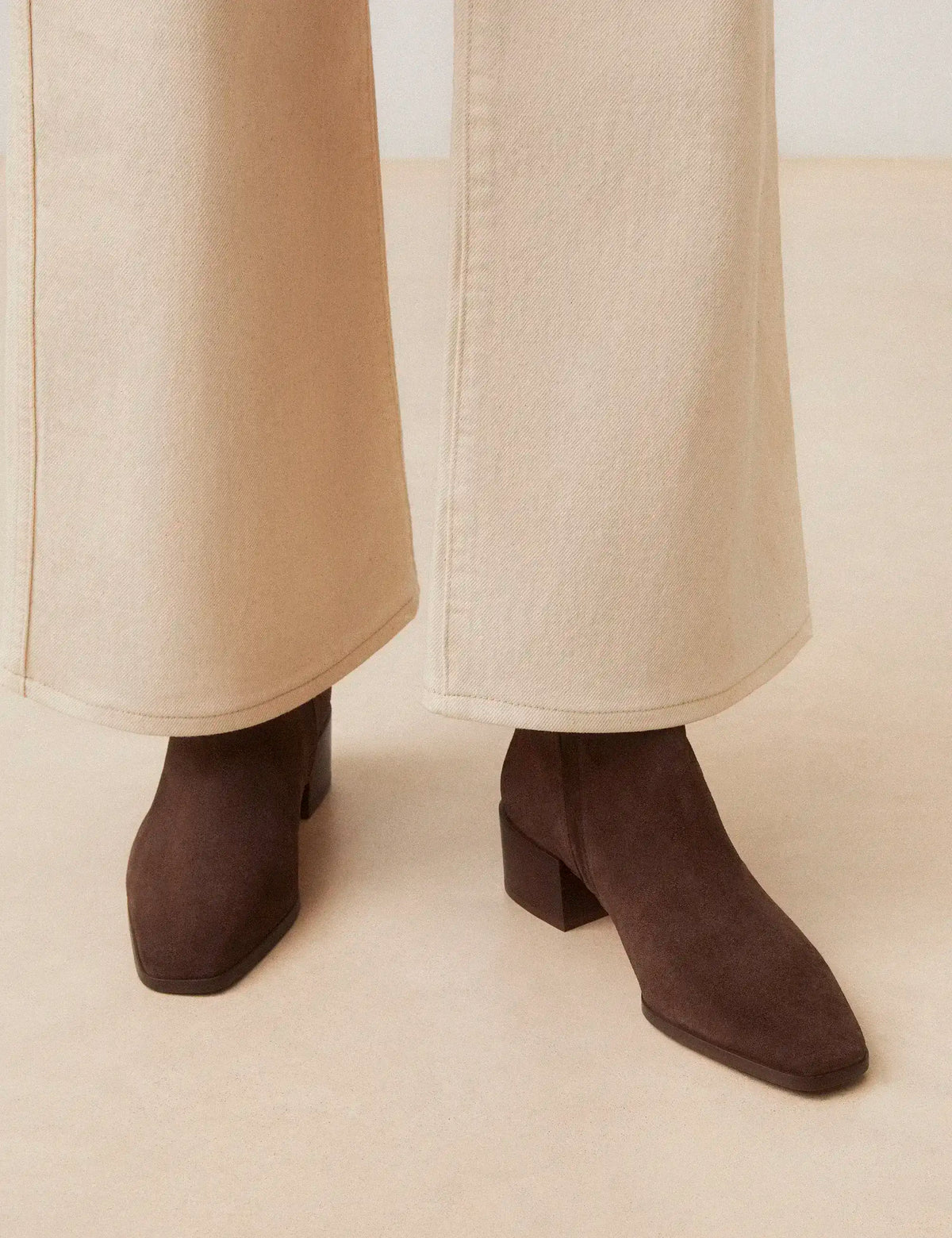 Bottines À Talons Suède Marron Chocolat - Numéro 406 - Rivecour