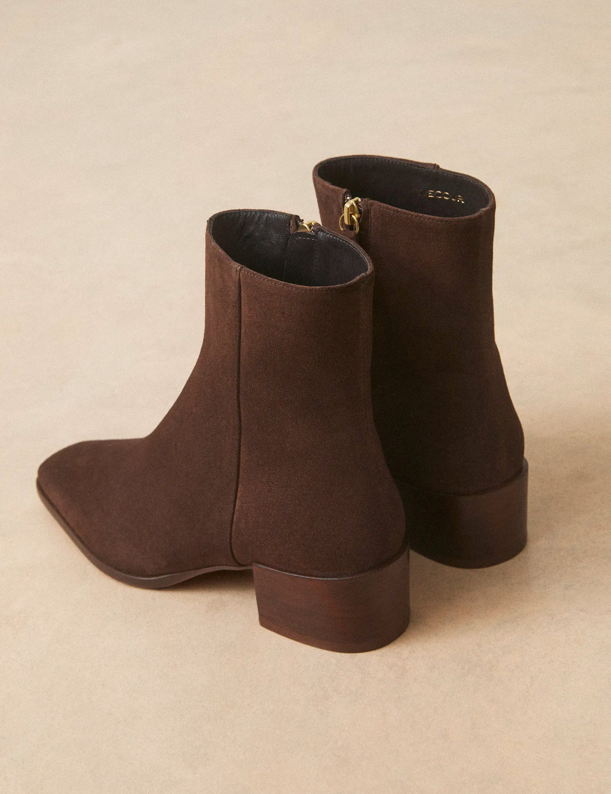 Bottines À Talons Suède Marron Chocolat - Numéro 406 - Rivecour