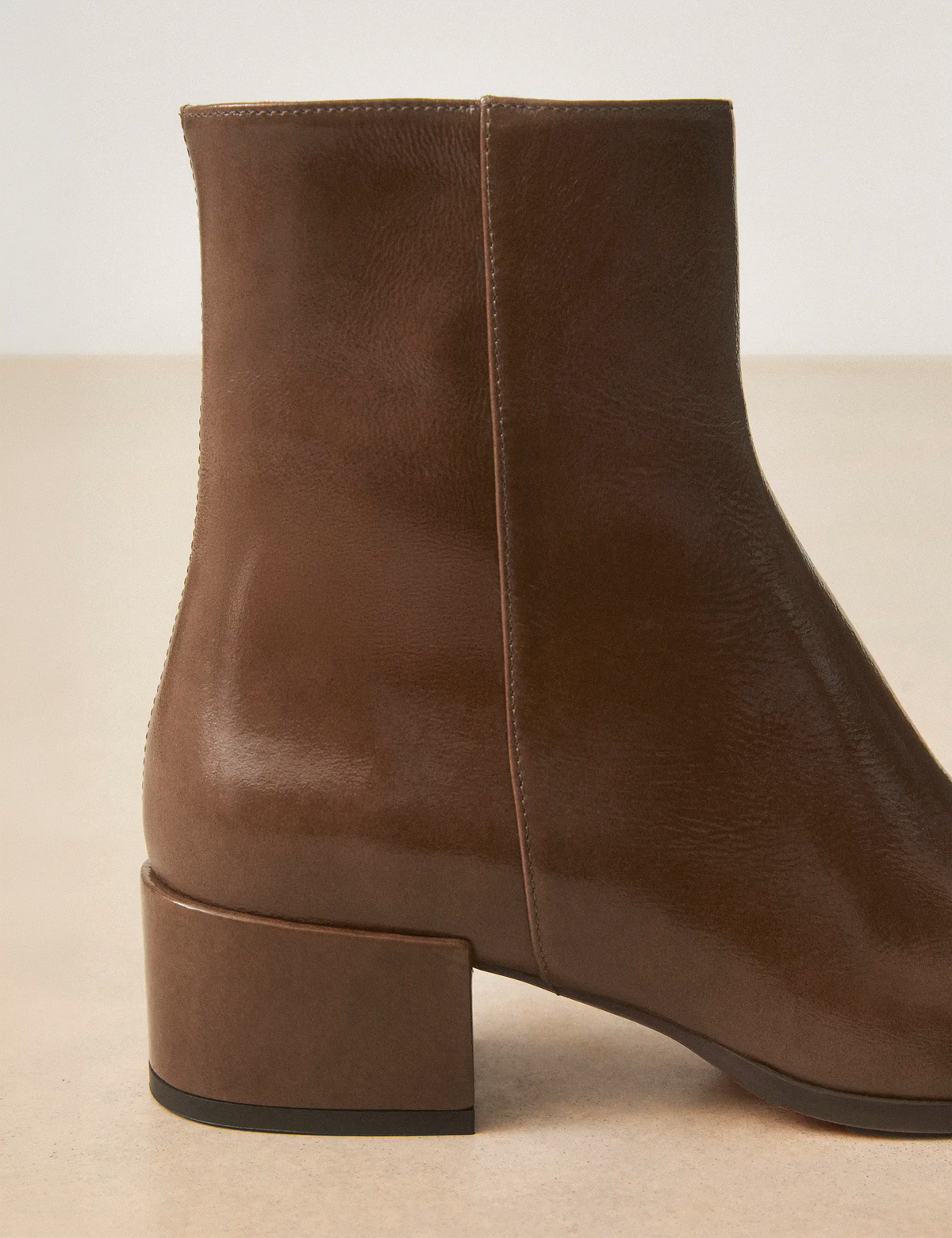 Bottines À Talons Cuir Vernis Brun - Numéro 406 - Rivecour