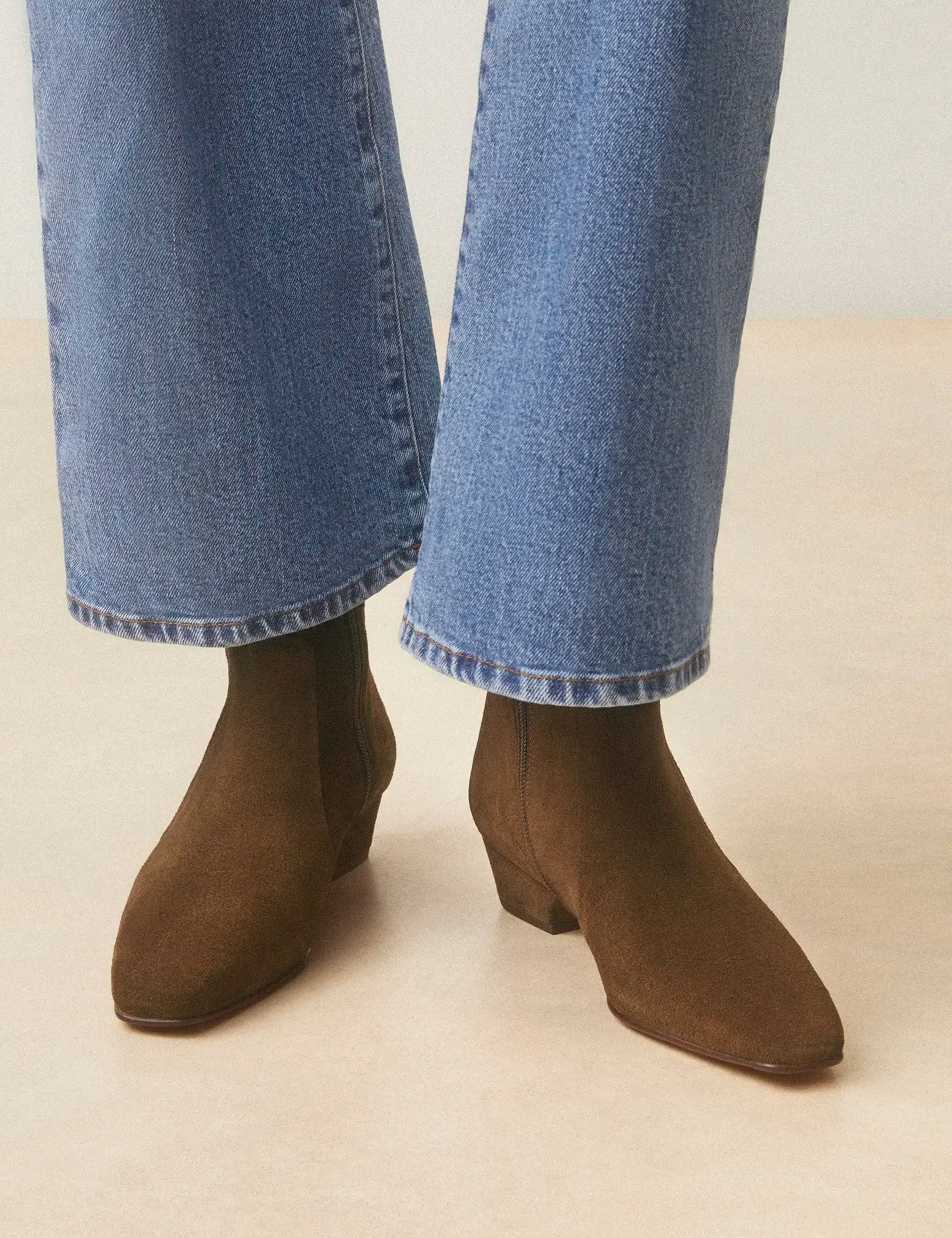 Bottines Plates Suède Brun - Numéro 407 - Rivecour