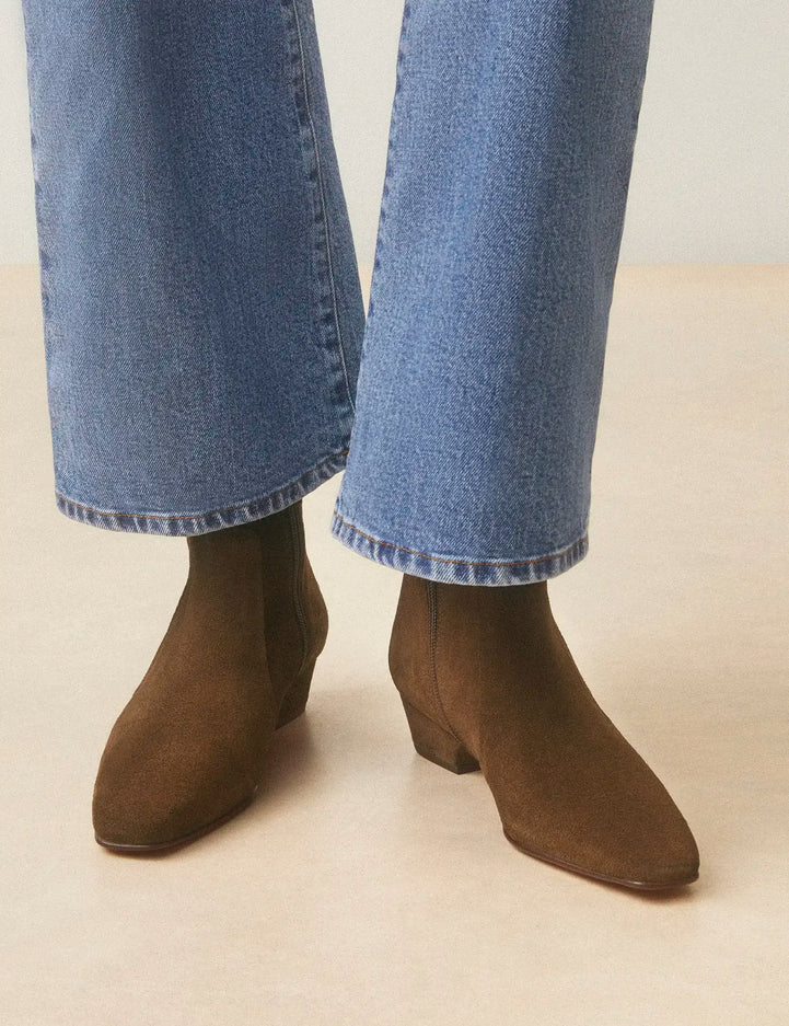 Bottines Plates Suède Brun - Numéro 407 - Rivecour