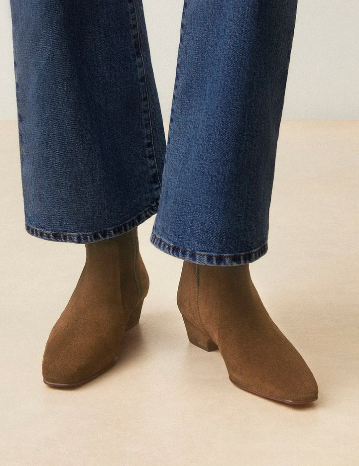 Bottines Plates Suède Brun - Numéro 407 - Rivecour