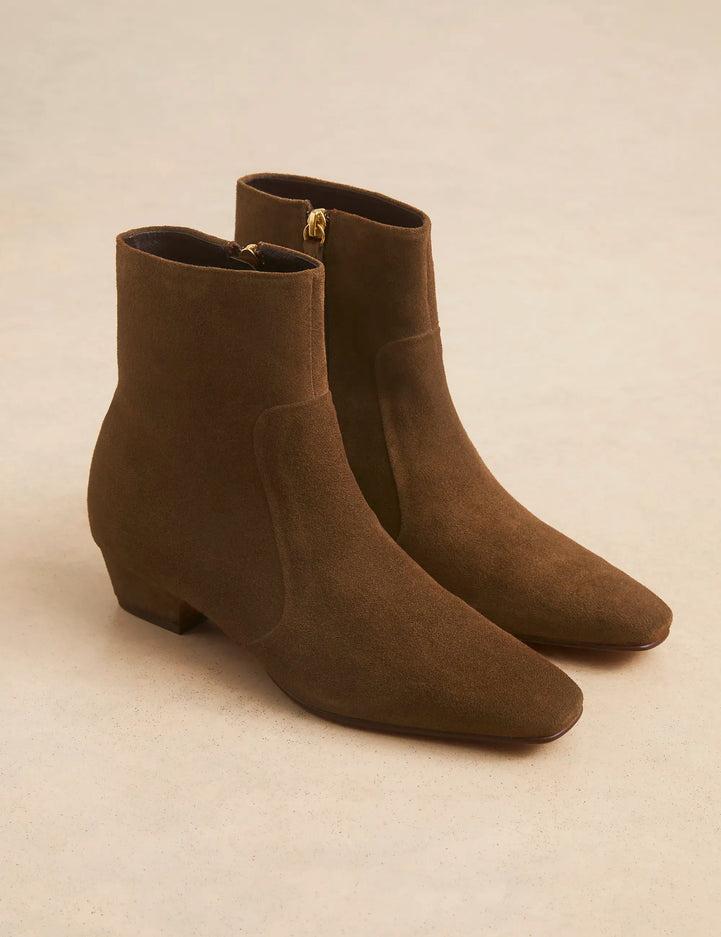 Bottines Plates Suède Brun - Numéro 407 - Rivecour