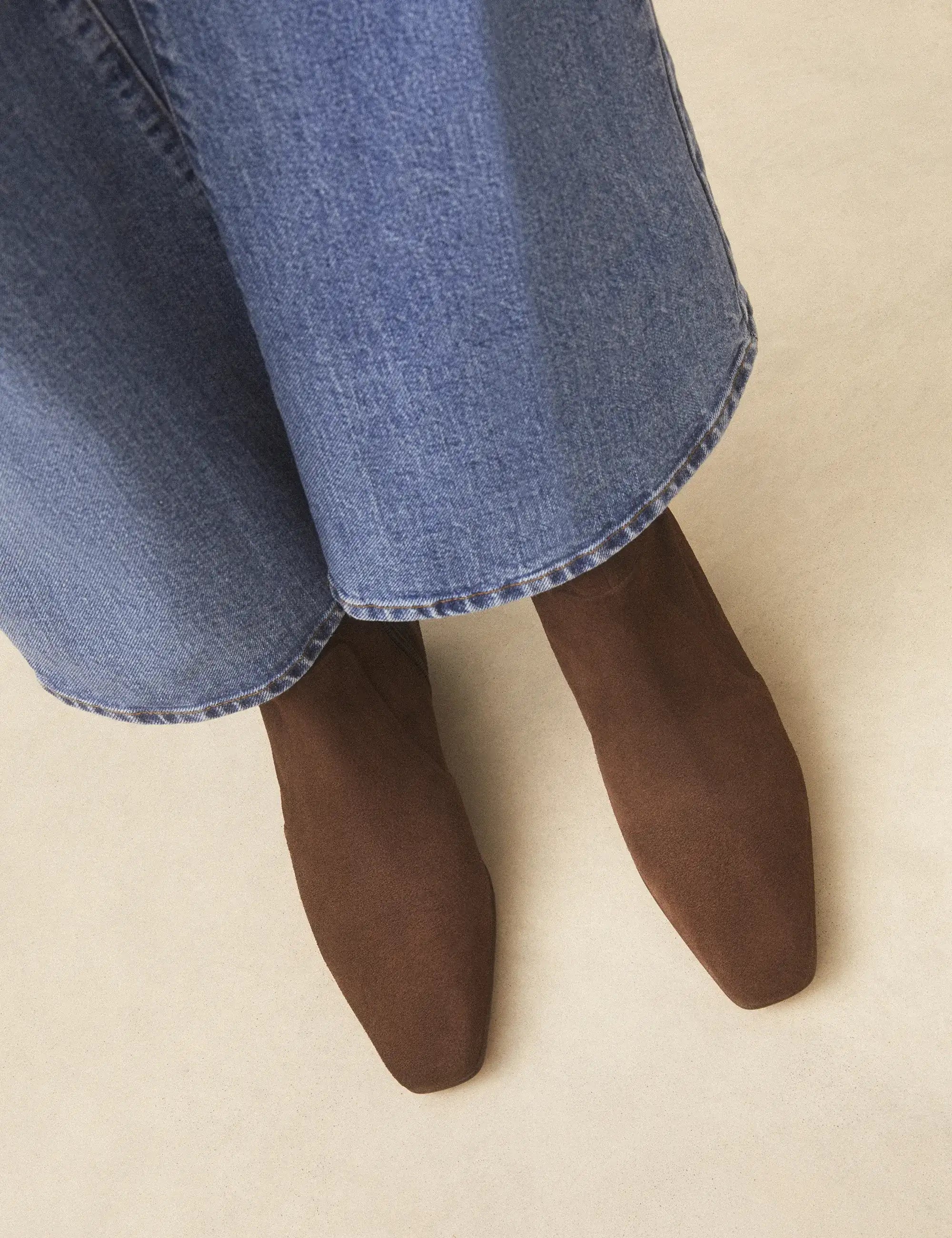 Bottines Plates Suède Marron Chocolat - Numéro 407 - Rivecour