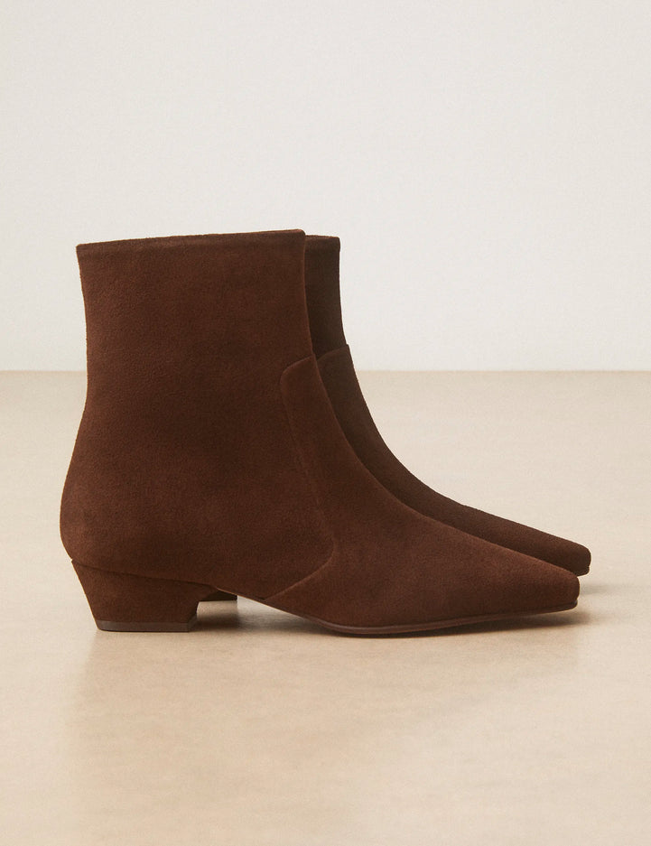 Bottines Plates Suède Marron Chocolat - Numéro 407 - Rivecour