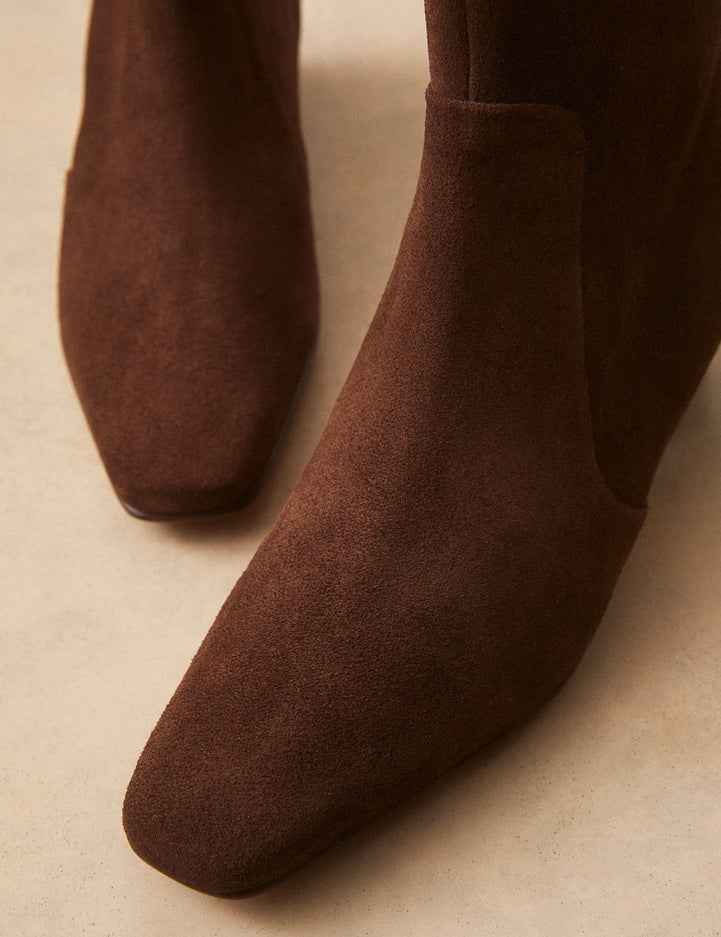 Bottines Plates Suède Marron Chocolat - Numéro 407 - Rivecour