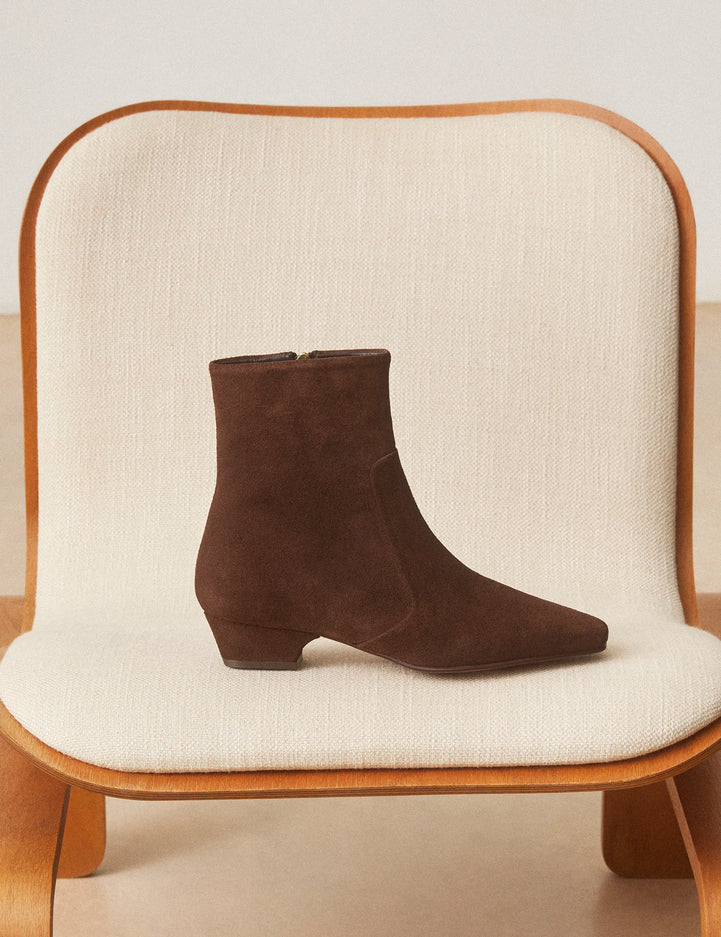 Bottines Plates Suède Marron Chocolat - Numéro 407 - Rivecour