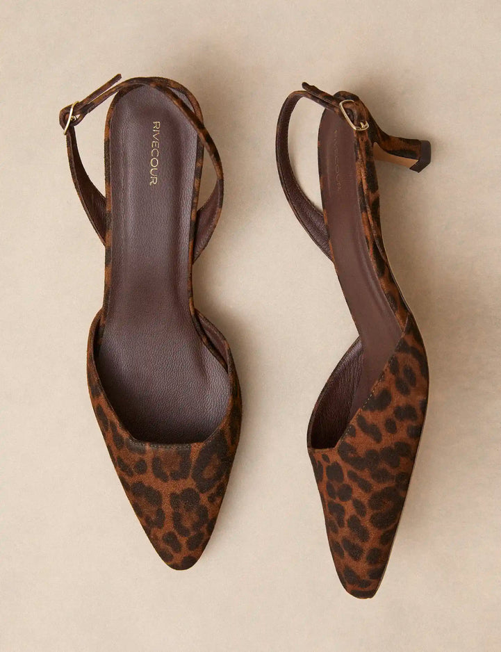Slingbacks Leather Imprimé Léopard - Numéro 411 - Rivecour