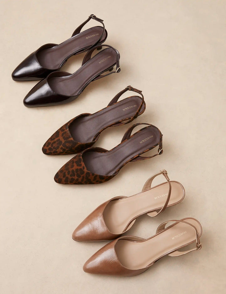 Slingbacks Leather Imprimé Léopard - Numéro 411 - Rivecour
