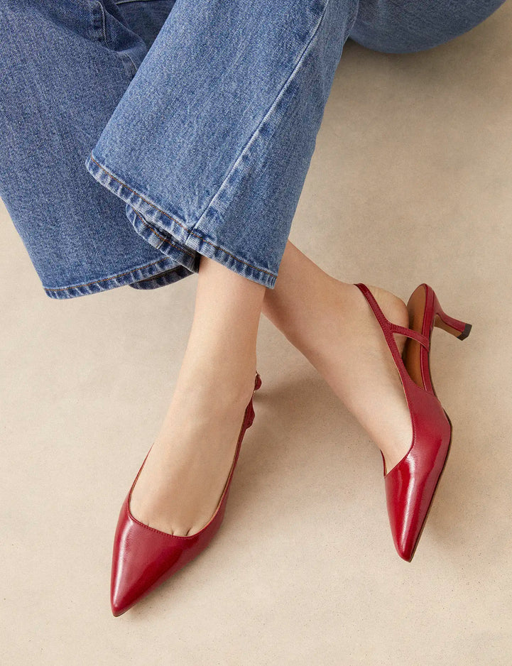 Pumps Leather Patent Red - Numéro 412 - Rivecour
