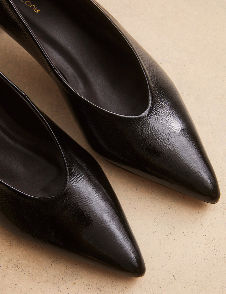 Escarpins Cuir Vernis Noir - Numéro 413 - Rivecour