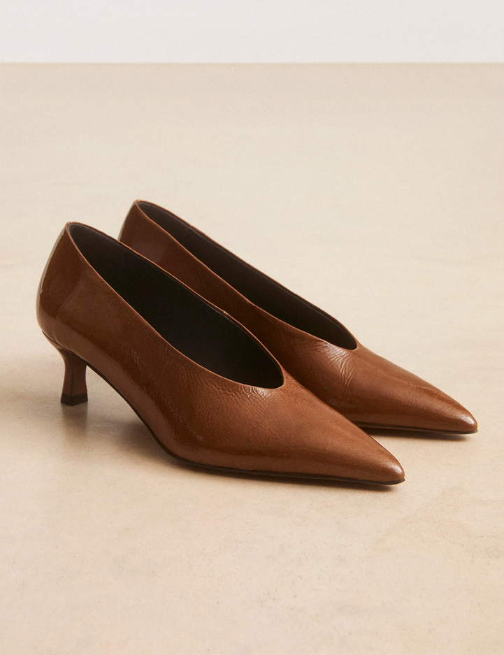 Escarpins Cuir Vernis Brun - Numéro 413 - Rivecour