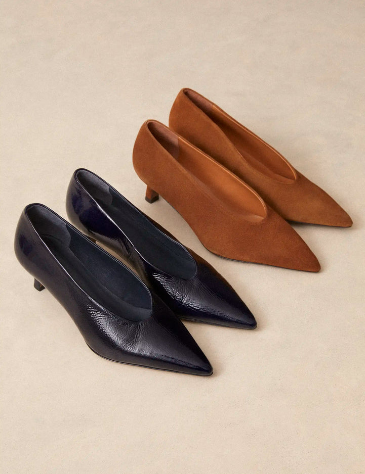 Pumps Leather Patent Navy - Numéro 413 - Rivecour
