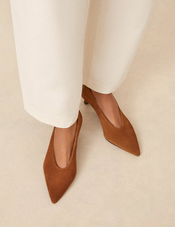 Pumps Suede Cognac - Numéro 413 - Rivecour