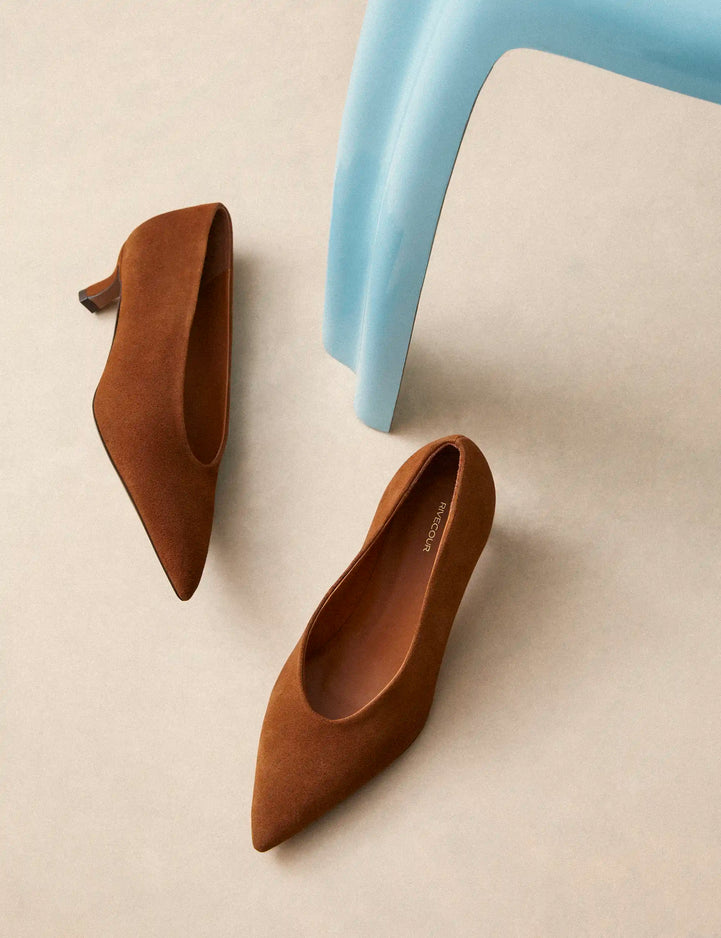 Pumps Suede Cognac - Numéro 413 - Rivecour