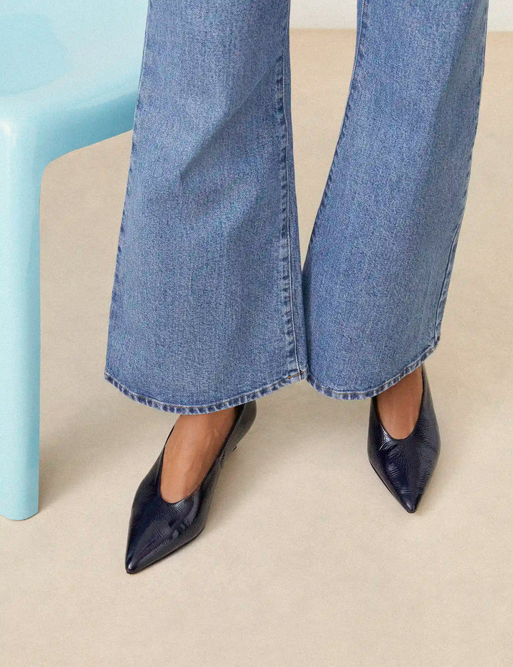 Pumps Leather Patent Navy - Numéro 413 - Rivecour