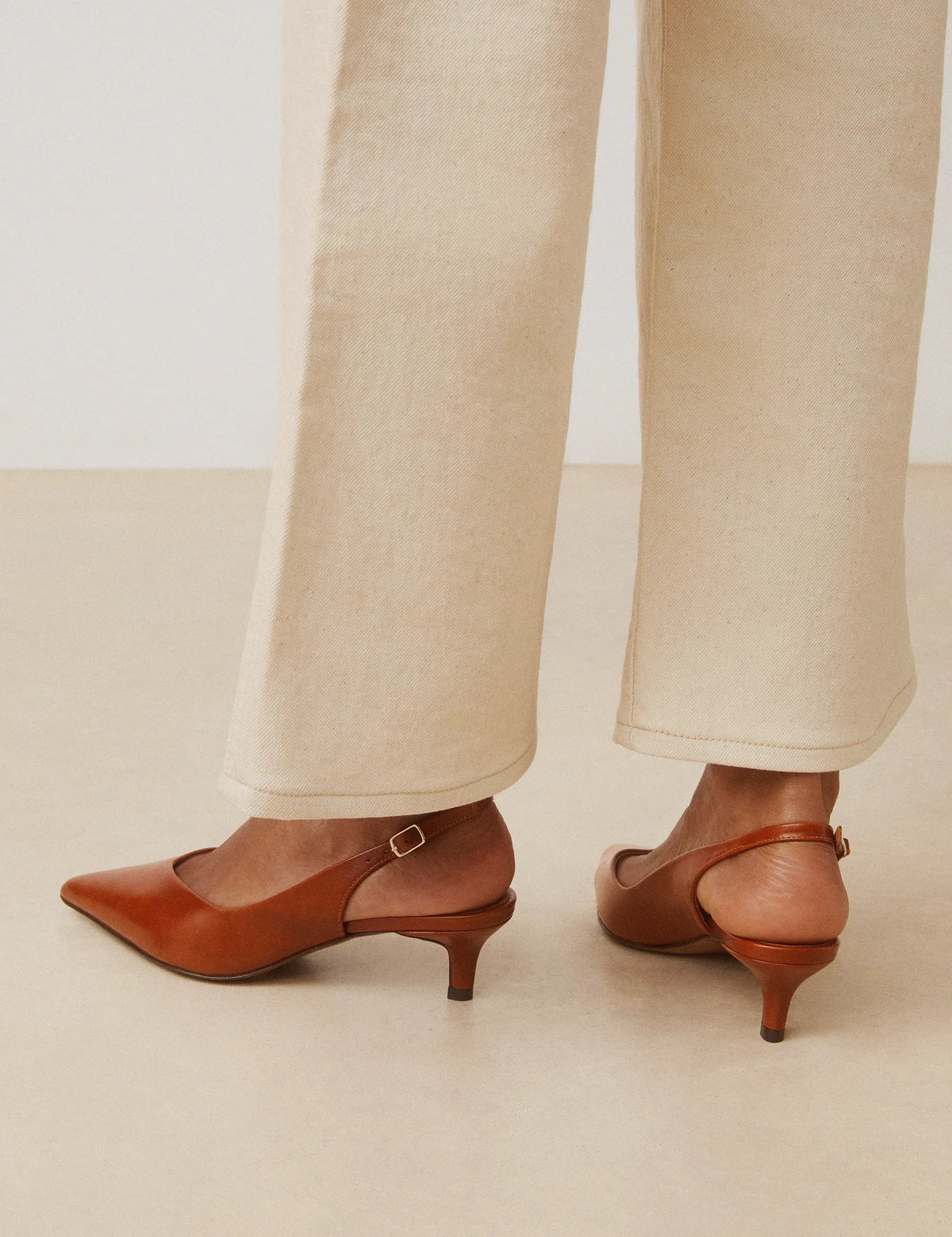Slingbacks Cuir Cognac - Numéro 417 - Rivecour