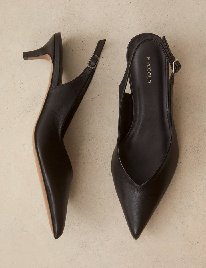 Slingbacks Cuir Nappa Noir - Numéro 417 - Rivecour