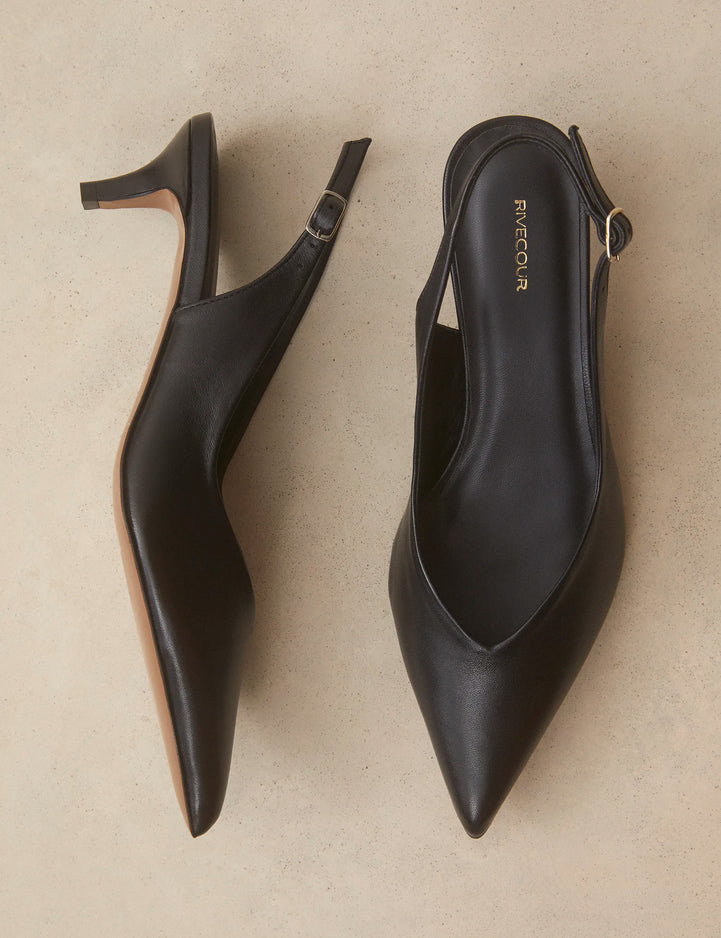 Slingbacks Cuir Nappa Noir - Numéro 417 - Rivecour