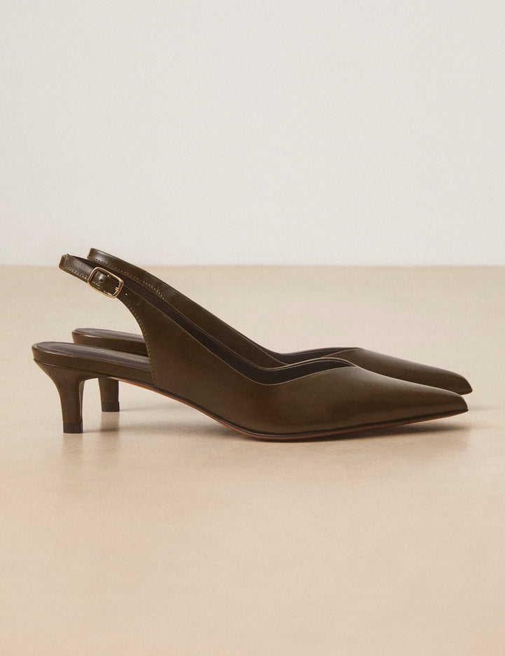 Slingbacks Cuir Kaki - Numéro 417 - Rivecour