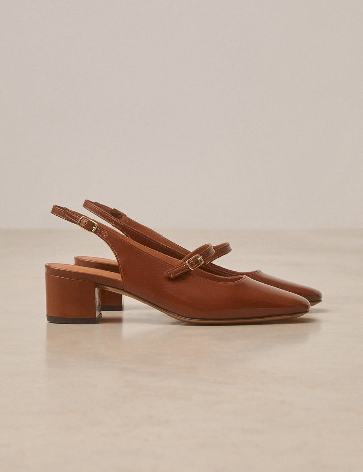 Babies Cuir Vernis Noisette - Numéro 424 - Rivecour