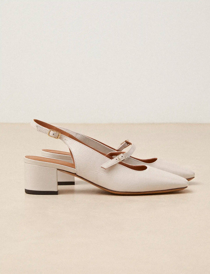 Mary Janes Leather Patent White - Numéro 424 - Rivecour