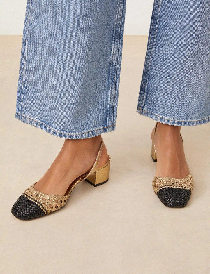 Mary Janes Leather Crackled Gold - Numéro 429 - Rivecour
