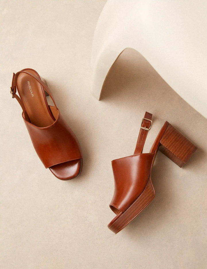 Platforms Leather Cognac - Numéro 446 - Rivecour
