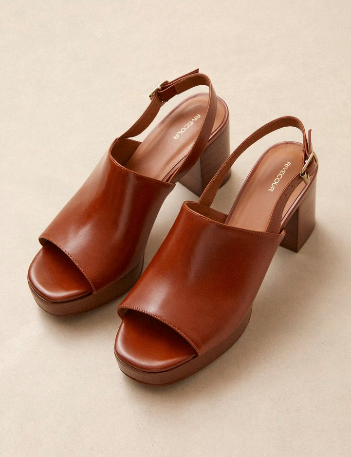 Platforms Leather Cognac - Numéro 446 - Rivecour