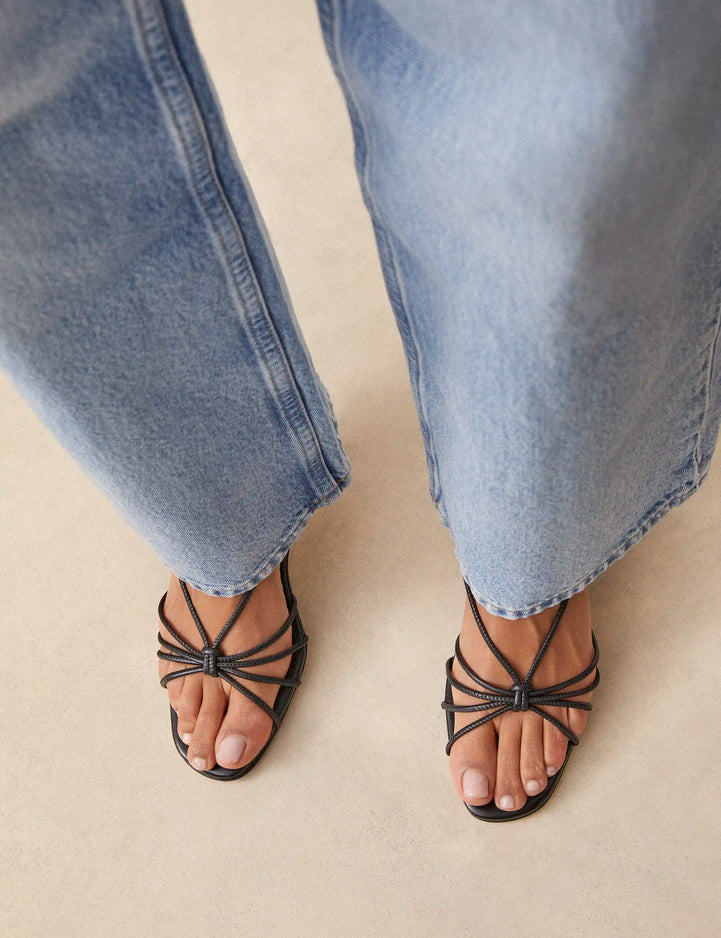 Sandals À Talons Leather Nappa Black - Numéro 470 - Rivecour