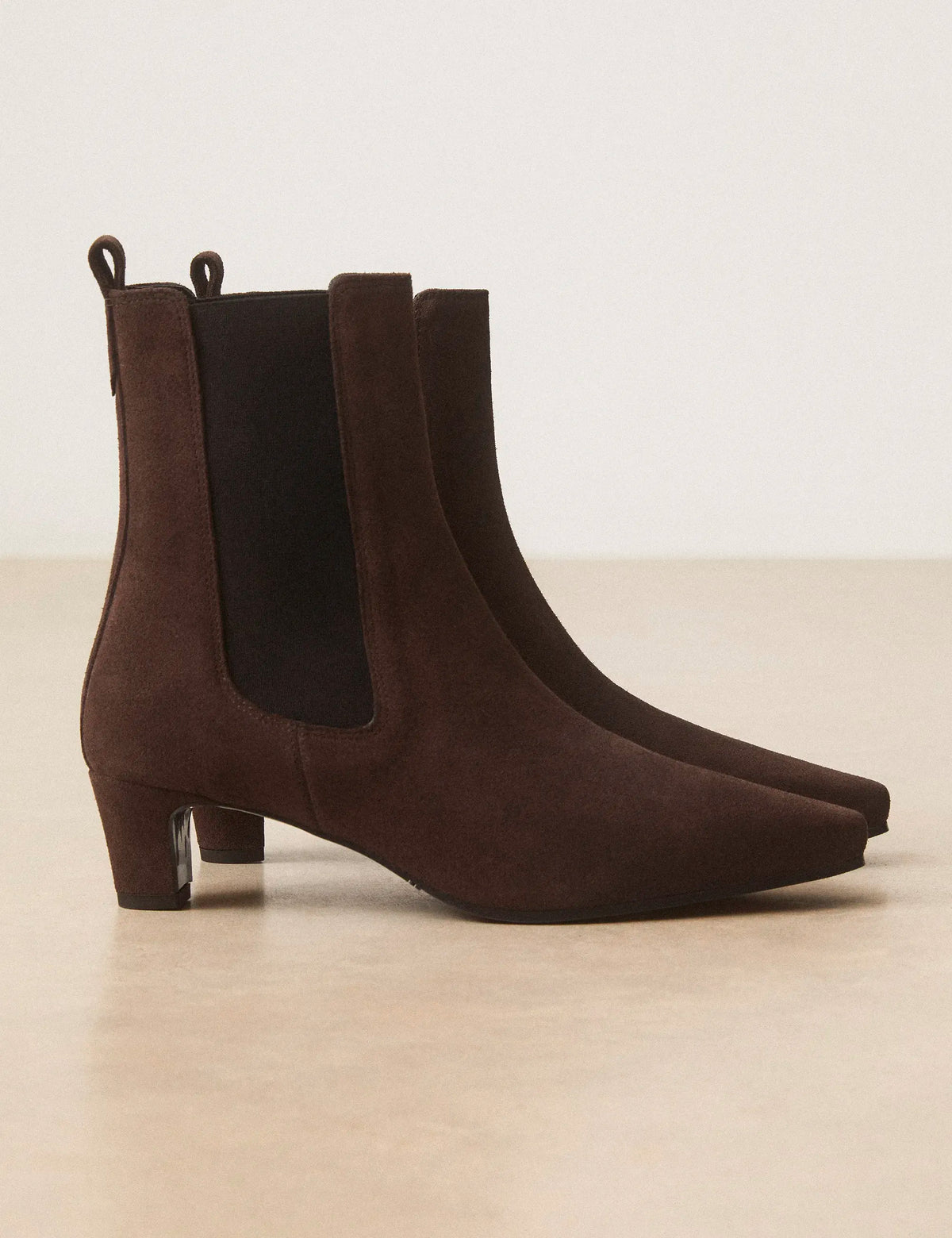 Bottines À Talons Suède Marron Chocolat - Numéro 525 - Rivecour