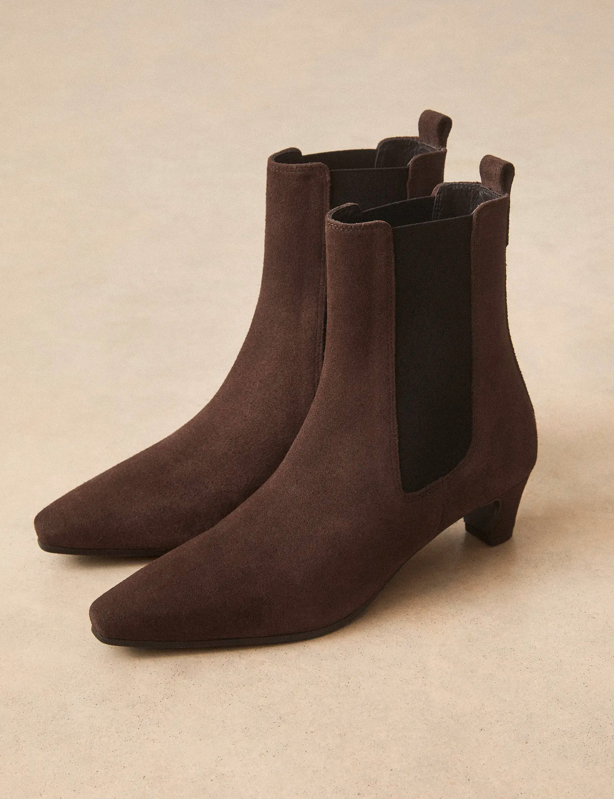 Bottines À Talons Suède Marron Chocolat - Numéro 525 - Rivecour