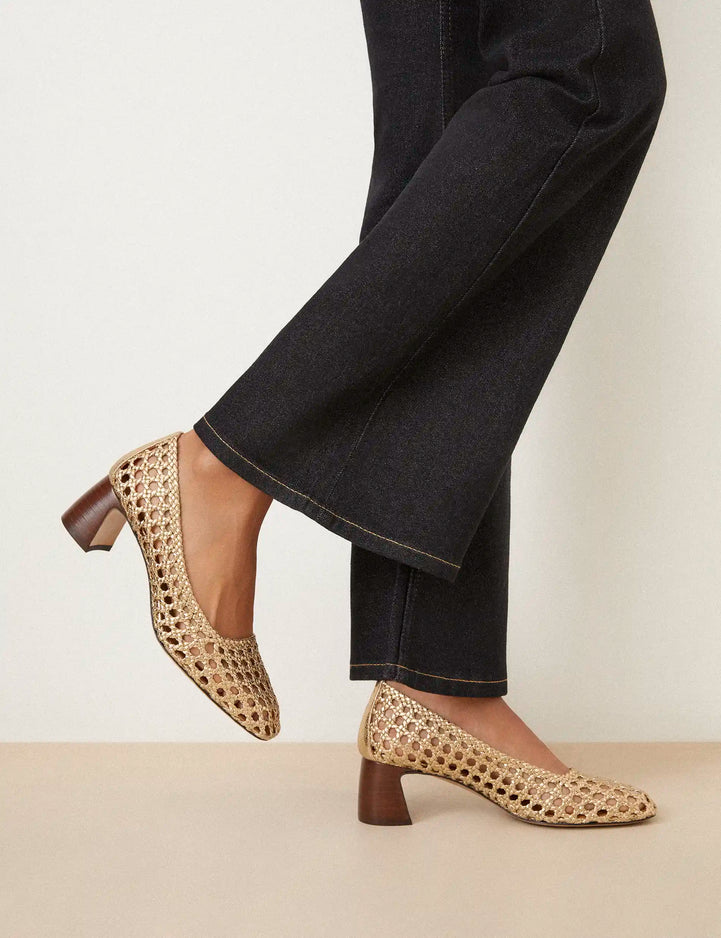 Pumps Leather Crackled Gold - Numéro 528 - Rivecour