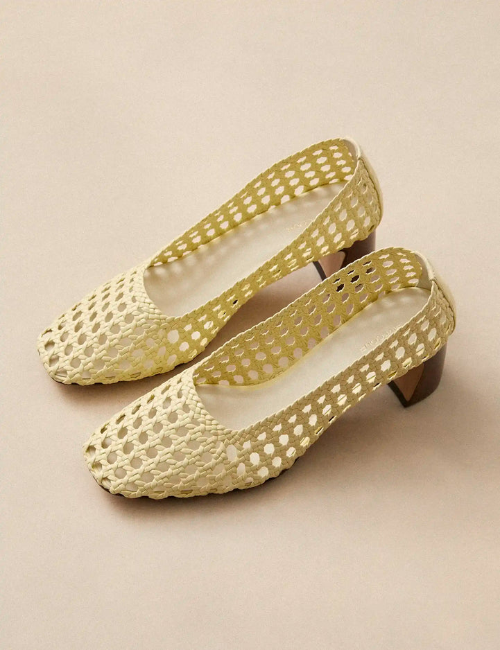 Escarpins Cuir Nappa Jaune Sorbet - Numéro 528 - Rivecour
