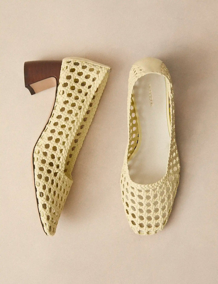 Escarpins Cuir Nappa Jaune Sorbet - Numéro 528 - Rivecour