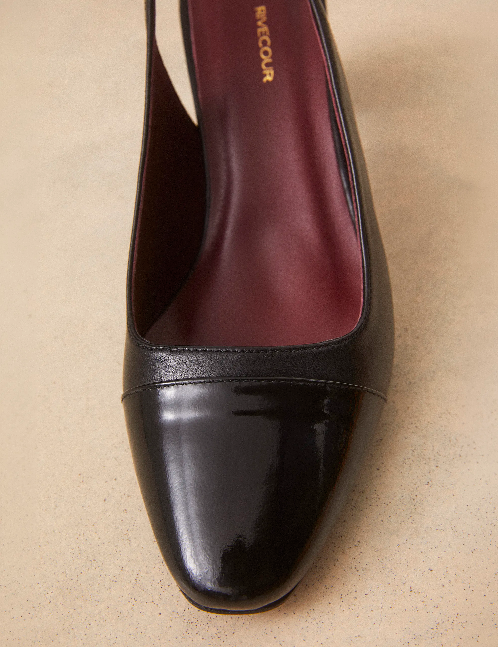 Slingbacks Cuir Nappa / Vernis Noir - Numéro 529 - Rivecour