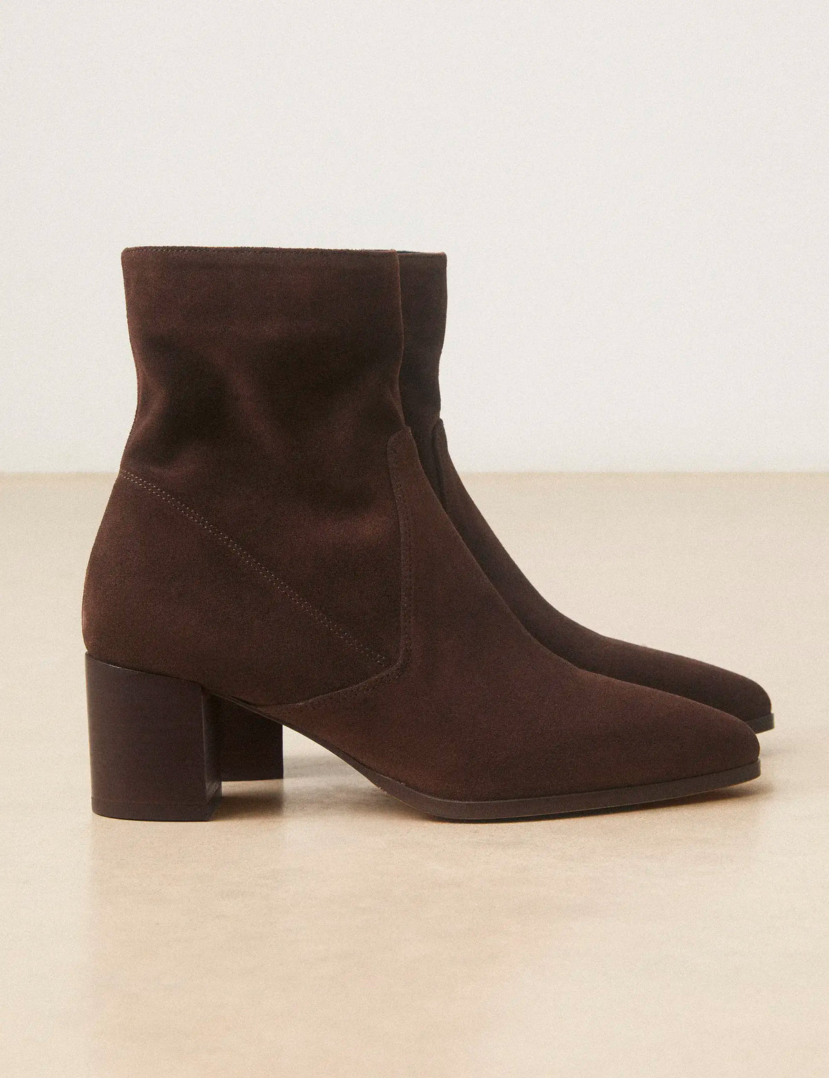 Bottines À Talons Suède Marron Chocolat - Numéro 556 - Rivecour