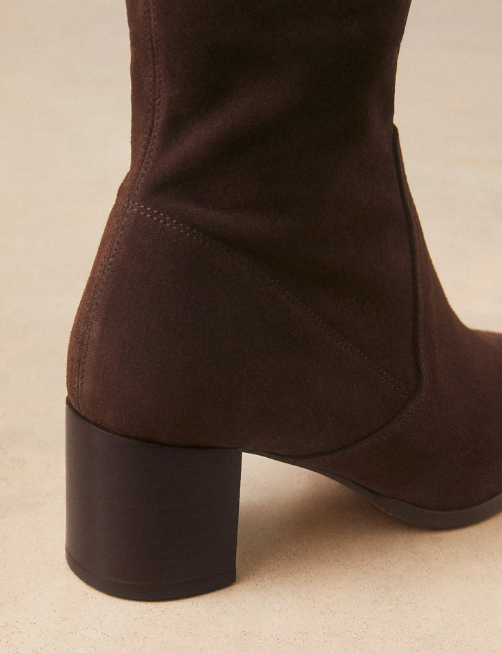 Bottines À Talons Suède Marron Chocolat - Numéro 556 - Rivecour